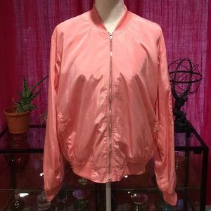 Cleo Apparel Shiny Pink Bomber Jacket